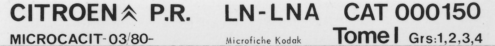 CAT000150 Catalogue pièces rechange Citroën LN/LNA 11/76► 08/79